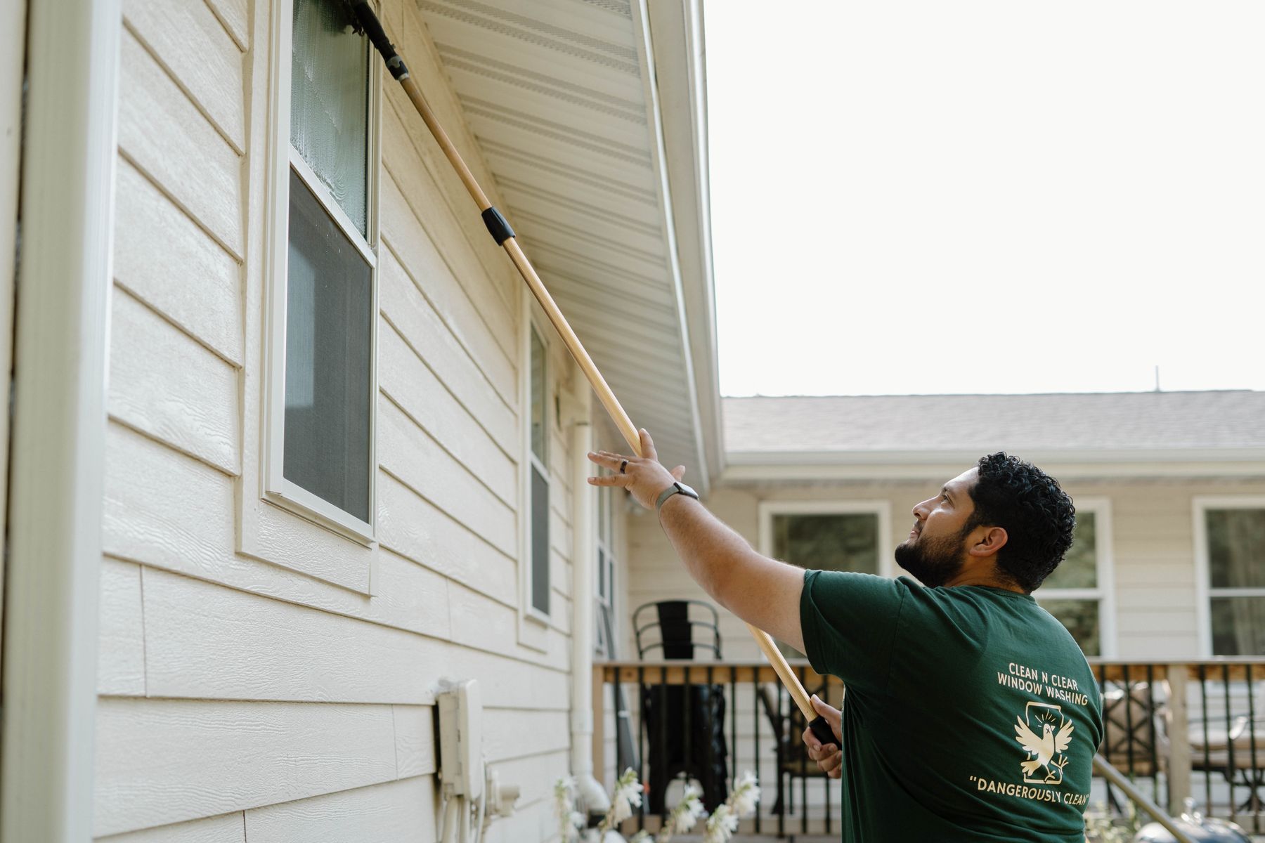 Bryan cleaning a Sioux Falls home, streak-free